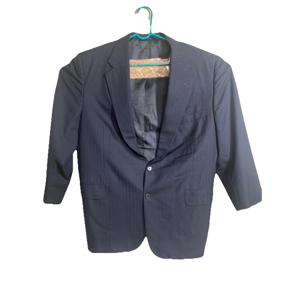 Martin Greenfield Mens Navy Blue Blazer 2 Button V-Neck‎ Size